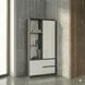 Шафа з полицями на 4 фасади з двома висувними ящиками Н-012 Антрацит-Білий фасад Н-012 фото