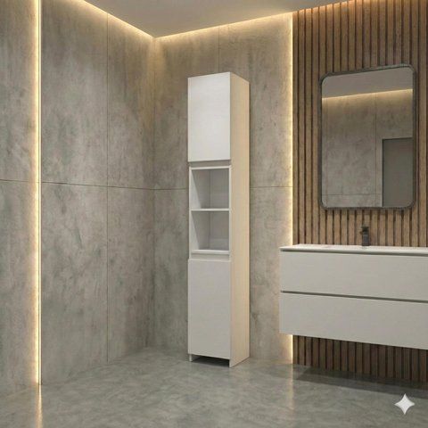 Пенал з полицями, з фасадами без ручок P-060 P-060 фото
